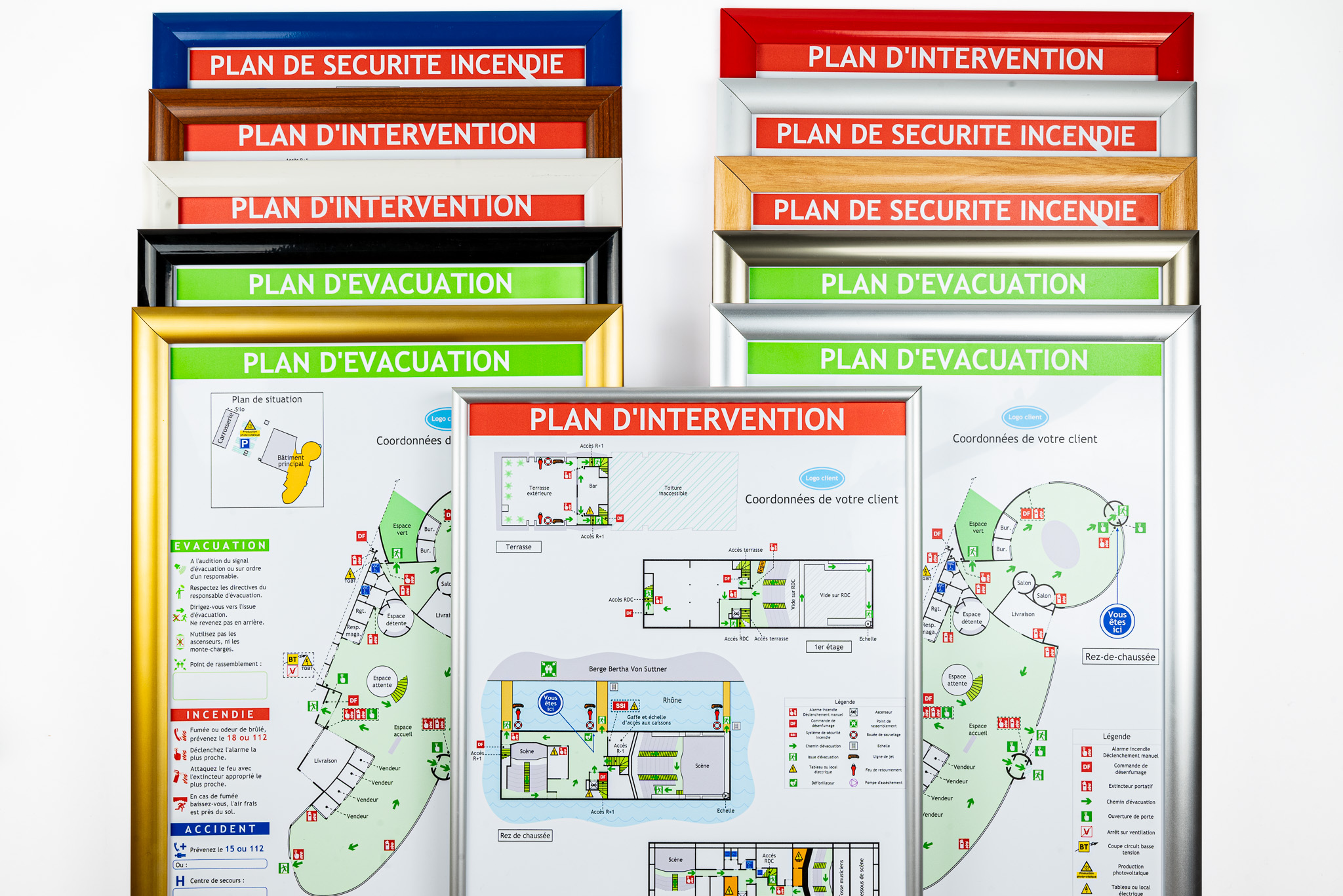 Cadres pour plans d'évacuation